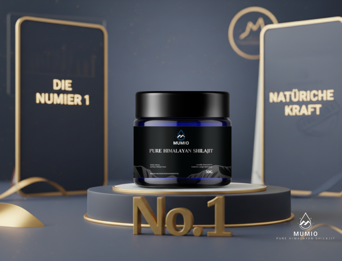 Mumio Shilajit kaufen Schweiz, Harz im Glas mit Chargennummer, transparent