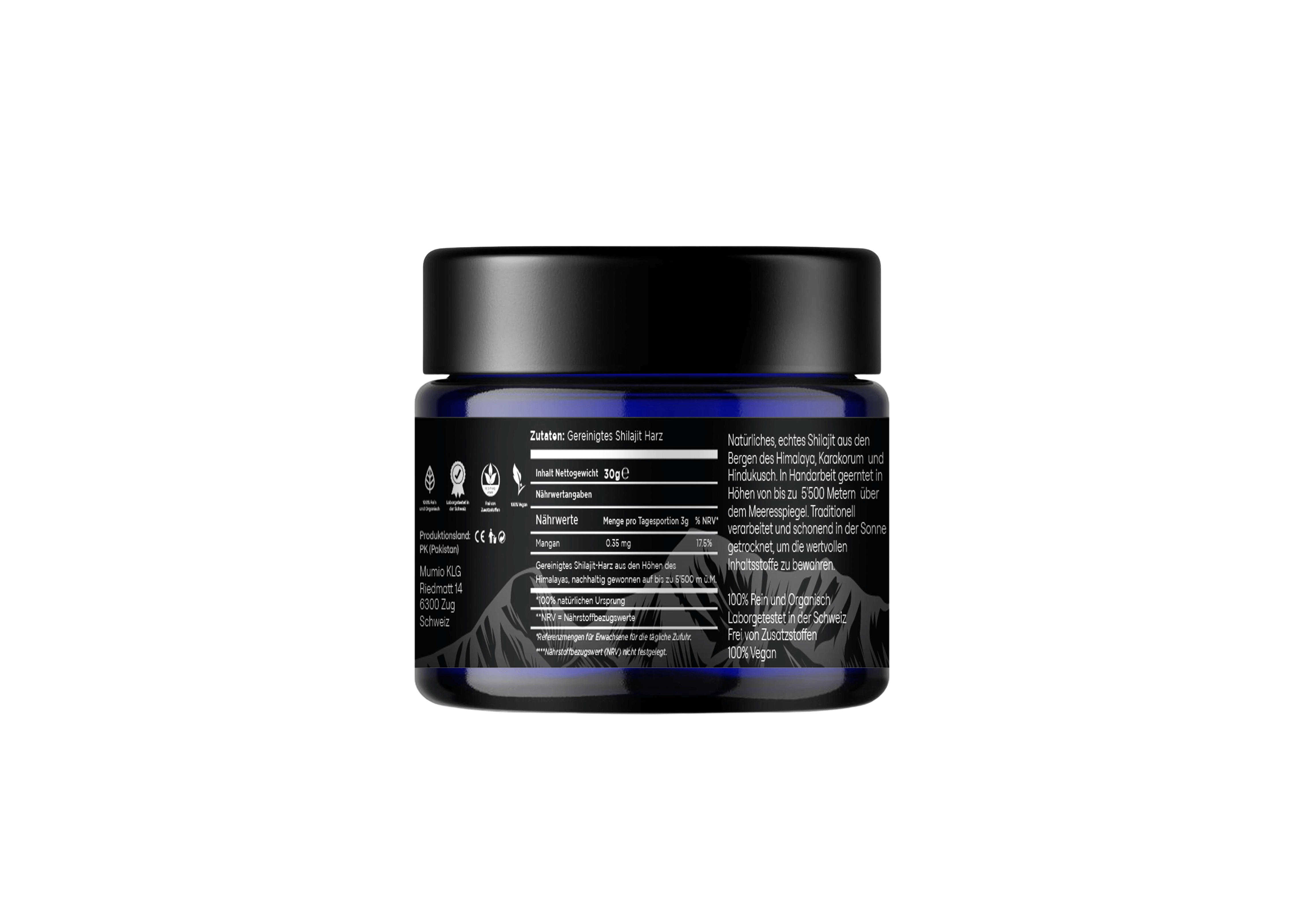 Mumio Shilajit Produktansicht 30g – naturbelassenes Mumijo Harz aus Gilgit-Baltistan